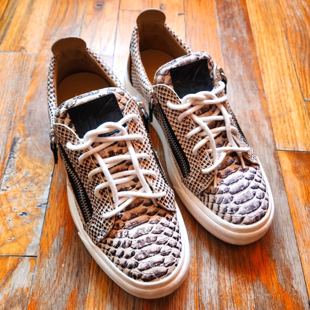 Giuseppe Zanotti Low Top Snakeskin Sneaker Sz 8/41